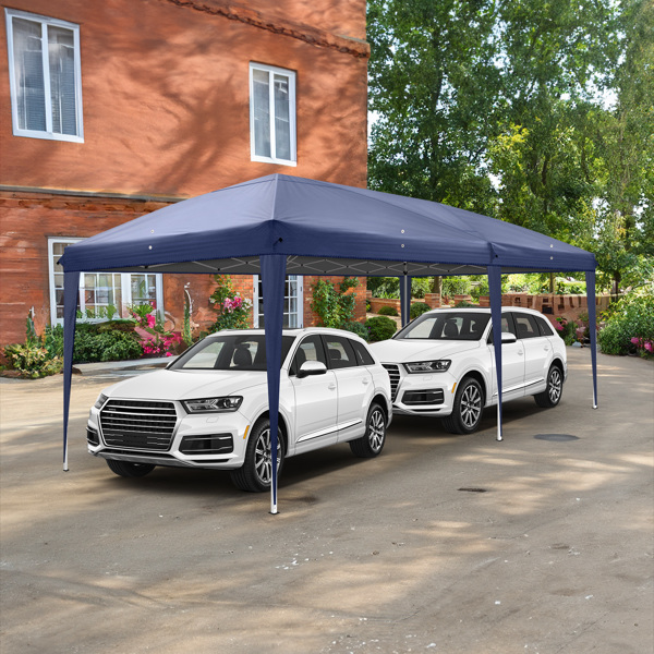 3 x 6m Four Windows Practical Waterproof Folding Tent Blue