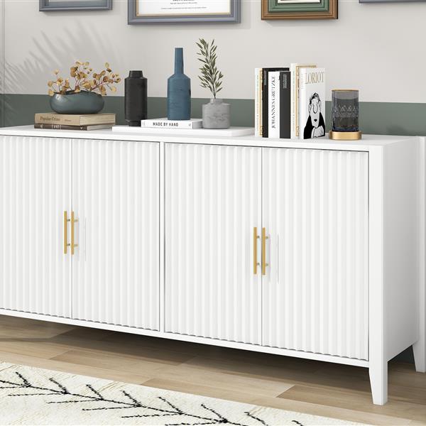 Accent Storage Cabinet Sideboard Wooden Cabinet with Metal Handles for Hallway, Entryway, Living Room