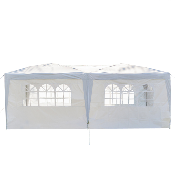 3 x 6m Four Windows Practical Waterproof Folding Tent White