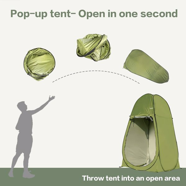 Camping Shower Tent 7FT Instant Pop Up Privacy Tents, Portable Toilet Tent Outdoor Dressing Room, Foldable Camp Sun Shelter for Beach Fishing