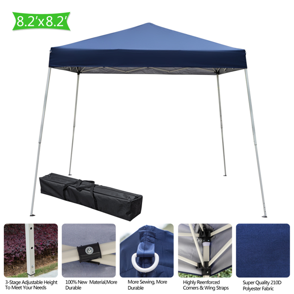 2.4 x 2.4m Portable Home Use Waterproof Folding Tent Blue