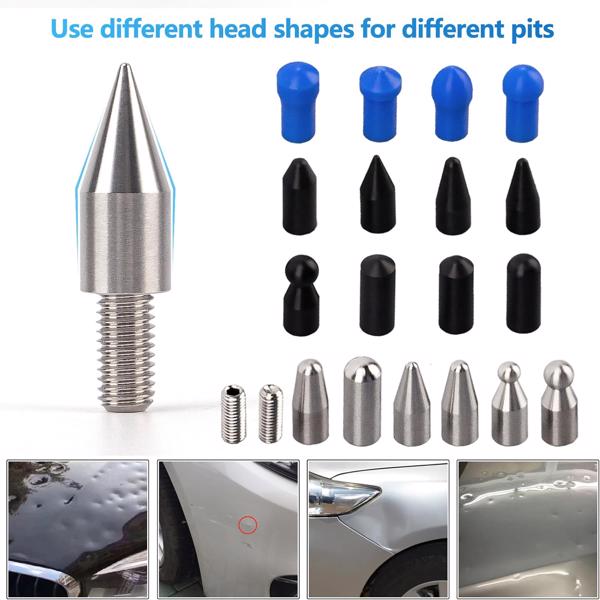 Car Dent Repair Hammer 25-piece set - Dent remover tool, paint-free stainless steel hammer bump repair body DIY high point for car body motorcycle refrigerator and ding hail dent removal