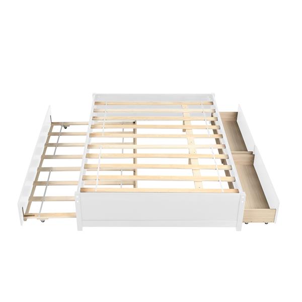 FULL BED WITH TWIN TRUNDLE AND TWO DRAWERS FOR WHITE COLOR