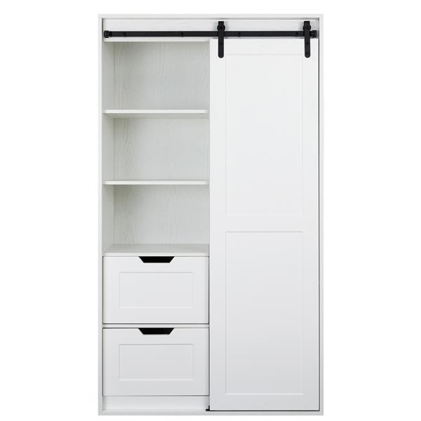 71-inch closets,large closets laundry cabinets,Plastic suction process,farm slide barndoors,save open space,brand hardware,silent slide,can be used for the bedroom,cloakroom,livingRoom,color:white