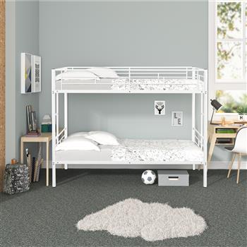 Metal  Bunk Bed/ Heavy-duty Sturdy Metal/ Noise Reduced Design/ Safety Guardrail/ 2 Side Ladders/ CPC Certified/ No Box Spring Needed