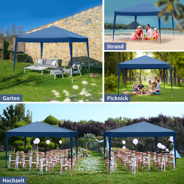 3 x 3m Practical Waterproof Right-Angle Folding Tent Blue