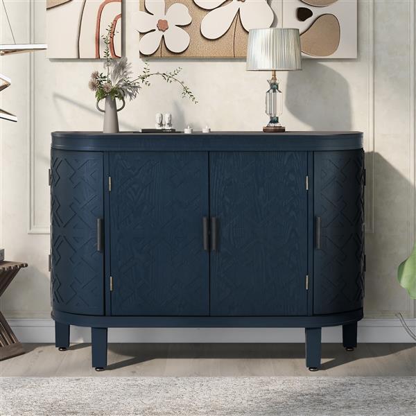 Accent Storage Cabinet Sideboard Wooden Cabinet with Antique Pattern Doors for Hallway, Entryway, Living Room