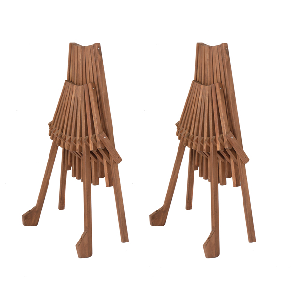 Wood Folding Chair for Outdoor, Low Profile Acacia Wood Lounge Chair for Balcony Porch Backyard Patio Lawn Garden