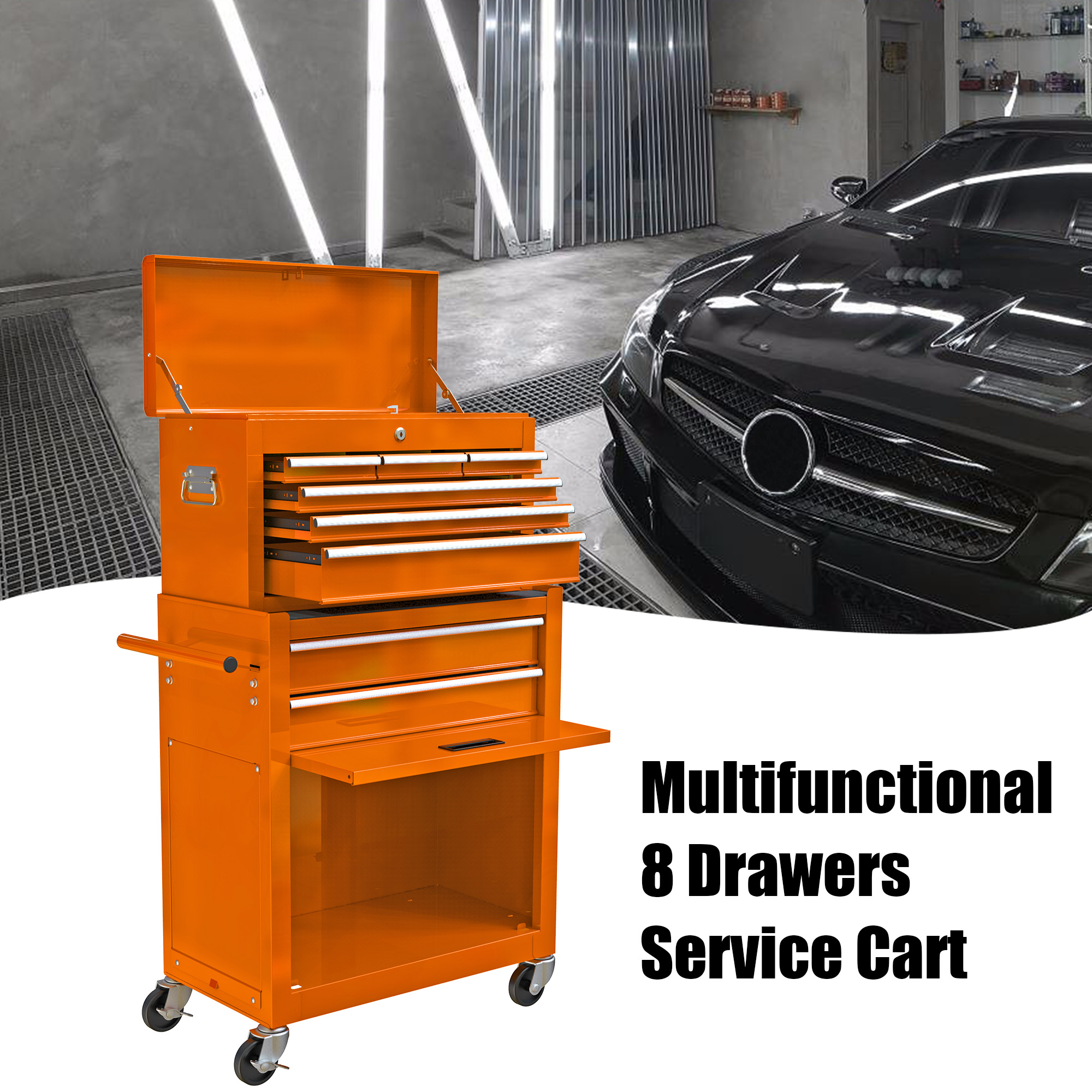 8-Drawer Rolling Tool Chest with Lockable Storage view 4