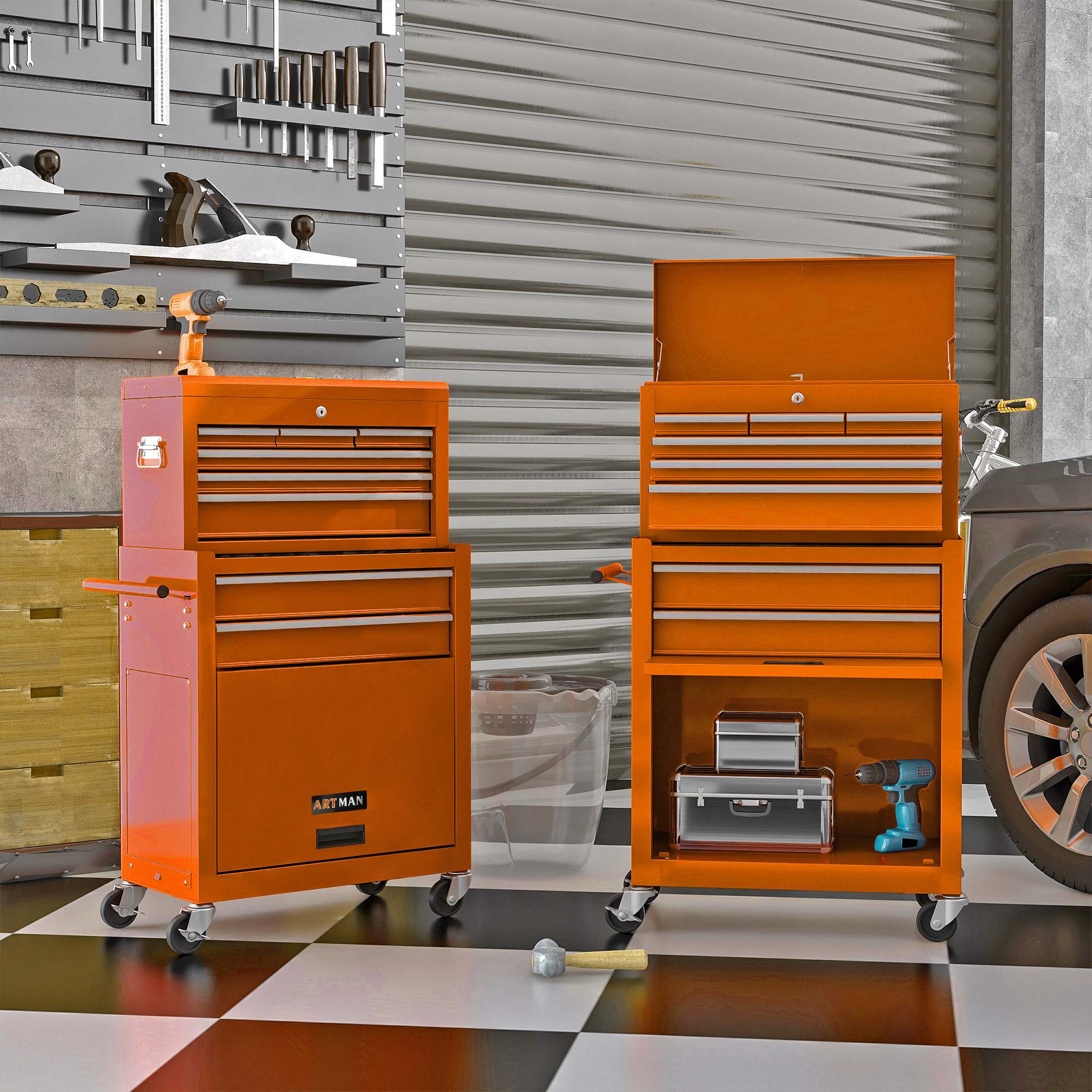 High Capacity Rolling Tool Chest with Wheels and Drawers, 8-Drawer Tool Storage Cabinet view 5