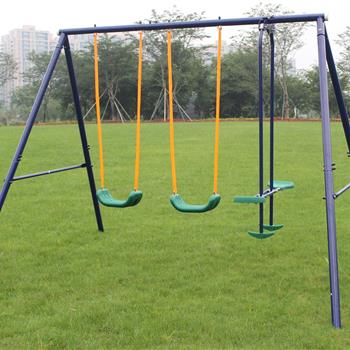 Metal Swing Set Outdoor with Glider for Kids, Toddlers, Children
