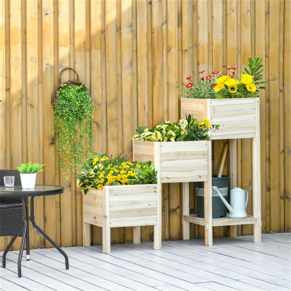 Wooden Planter、Flower shelf,Wood Planter Box