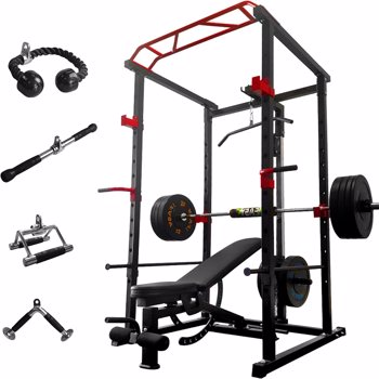 200lb Home Gym sets Multi-functional Power Cage,Home Adjustable Pullup Squat Rack 1000Lbs Capacity Comprehensive Fitness Barbell Rack