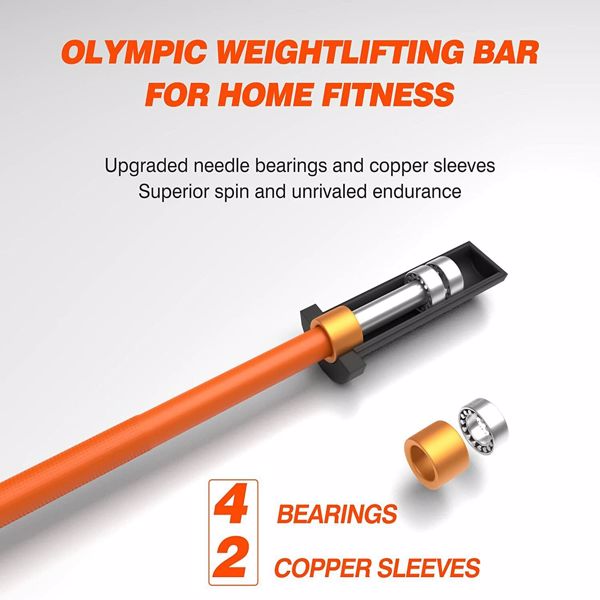 Olympic Barbell Bar Plates 4Ft Solid Iron Fitness Weightlifting