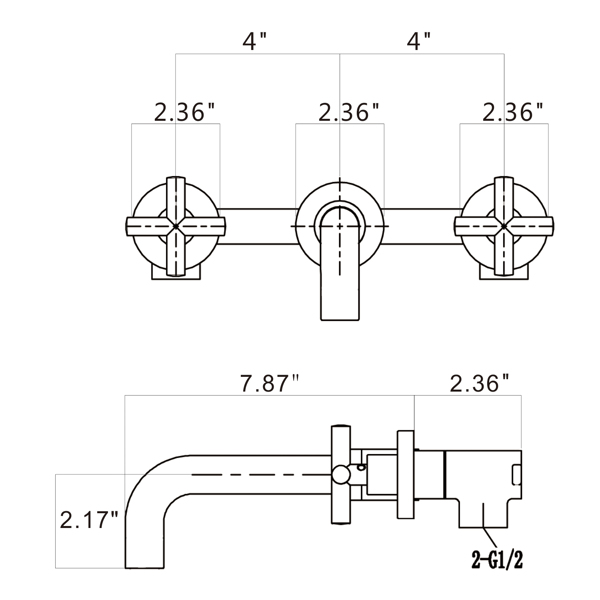 Bathroom Faucet Wall Mounted Bathroom Sink Faucet-Archaize