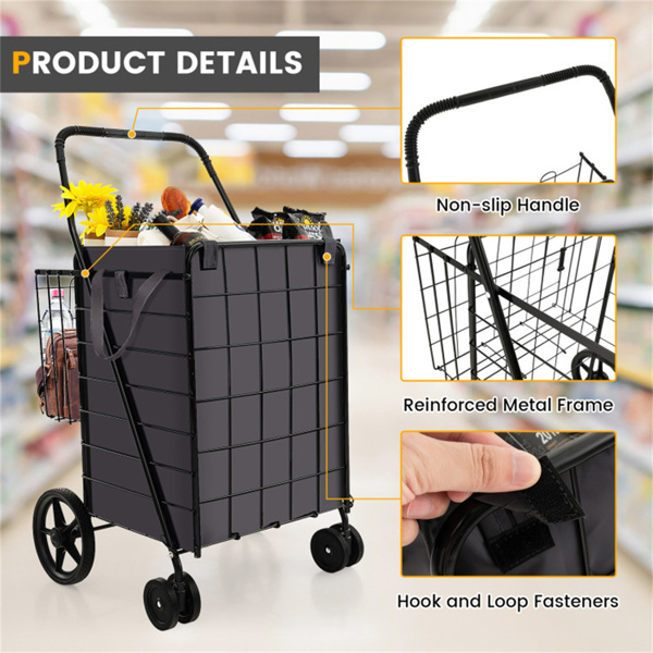 Extra large folding shopping cart