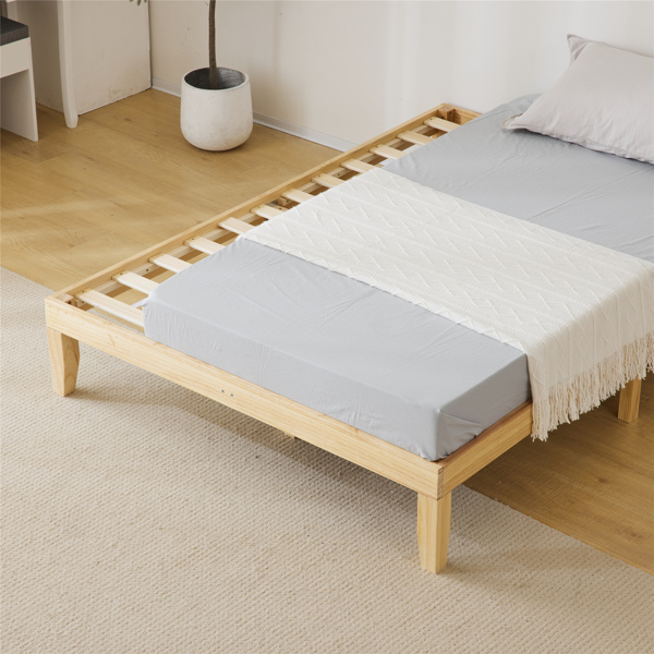 Basic bed frame solid wood color Full 197.2*136*30.5cm wooden bed