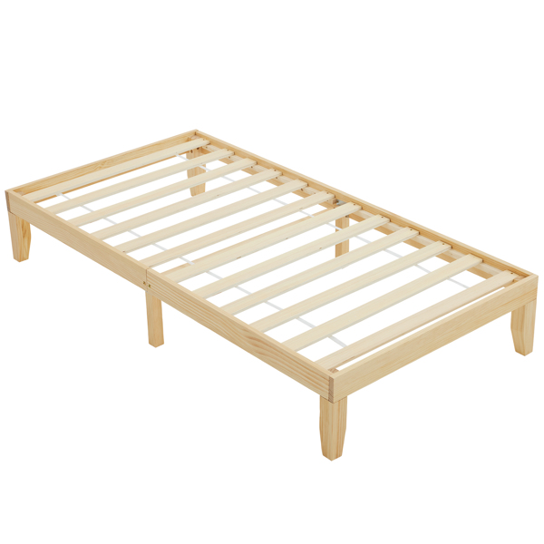 Basic bed frame solid wood color Twin 197.2*96.5*30.5cm wooden bed