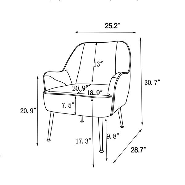 Modern Mid Century Chair velvet  Sherpa Armchair for Living Room Bedroom Office Easy Assemble(BEIGE)