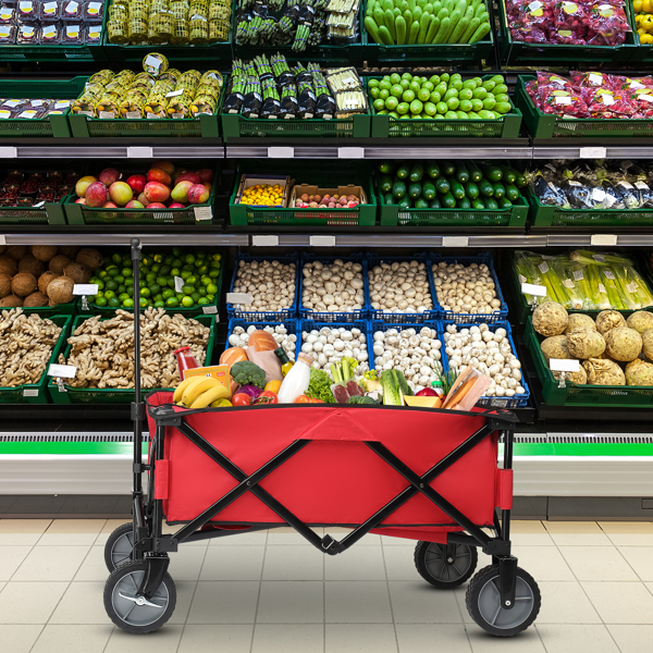 Collapsible Outdoor Wagon Red