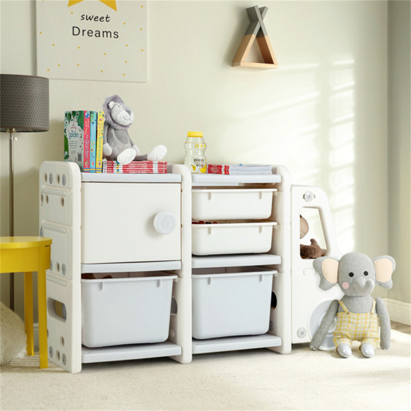 Cute Truck-shaped Organizer with Plastic Bins