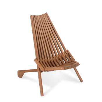 Wood Folding Chair for Outdoor, Low Profile Acacia Wood Lounge Chair for Balcony Porch Backyard Patio Lawn Garden