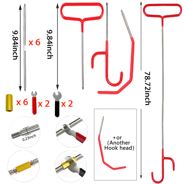 26 multi-functional repair parts support emergency long distance hook tool, camping light repair light support, brake caliper hook, fifth wheel pin puller kit