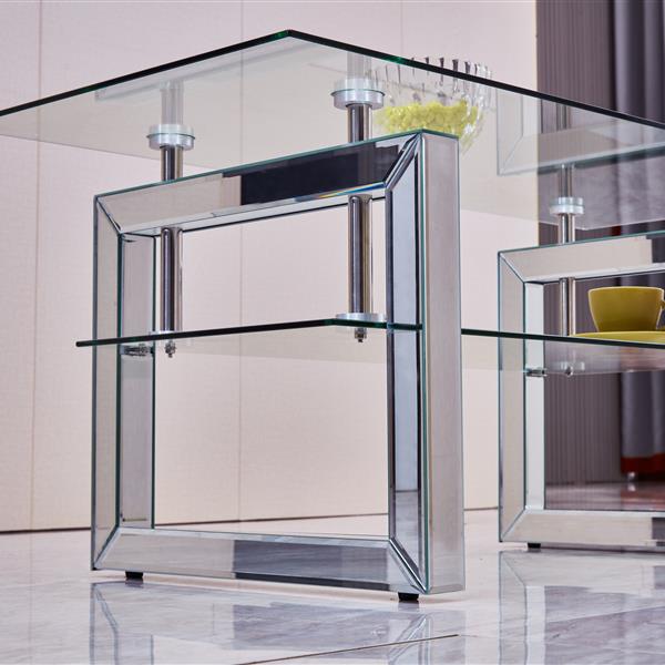 W 39.4" X D 19.7 " X H 17.7" Transparent tempered glass coffee table, coffee table