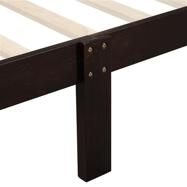 Wood Platform Bed Twin Bed Frame Mattress Foundation Sleigh Bed with Headboard/Footboard/Wood Slat Support