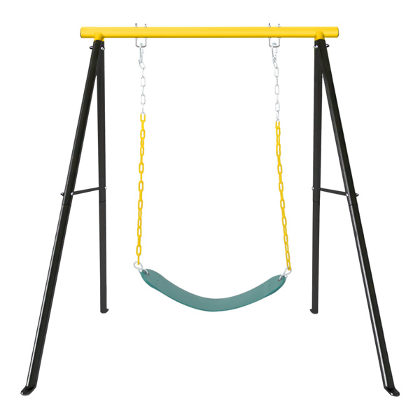 Porch Swing Frame, Heavy Duty A-Frame Swing Set, Swing Stand Frame for Yoga Hammock Saucer Baby Porch Swing, Swing Sets for Backyard Outdoor Indoor, Yellow