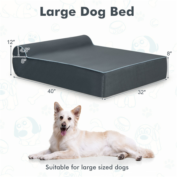 Orthopedic Dog Bed Dog Sofa with Headrest and Removable Washable Cover