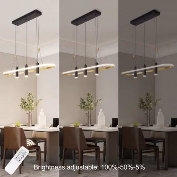 Javeriah 4 - Light Black/Gold Dimmable LED Pendant Light[No Bulb][Unable to ship on weekends, please place orders with caution]