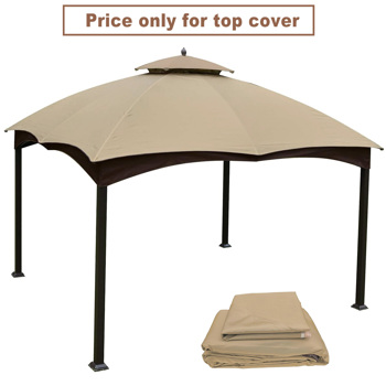 Replacement Canopy Top for Heavy Duty Gazebo Roof Gazebo Top with Air Vent 10X12 Gazebo Cover Replacement Top Only (beige)
