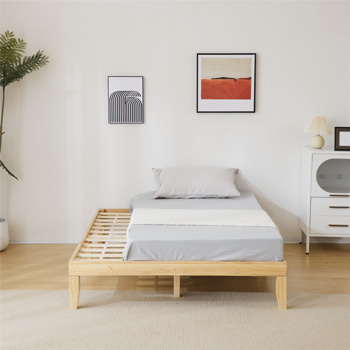 Basic bed frame solid wood color Full 197.2*136*30.5cm wooden bed