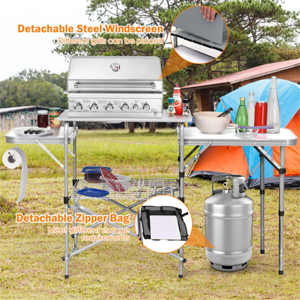 Foldable Camping Kitchen with Windscreen Bag