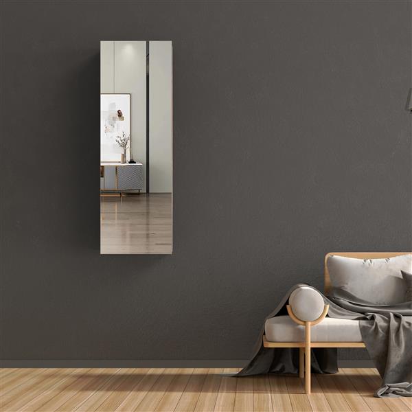 Full Mirror Jewelry Storage Cabinet With with Slide Rail Can Be Hung On The Door Or Wall