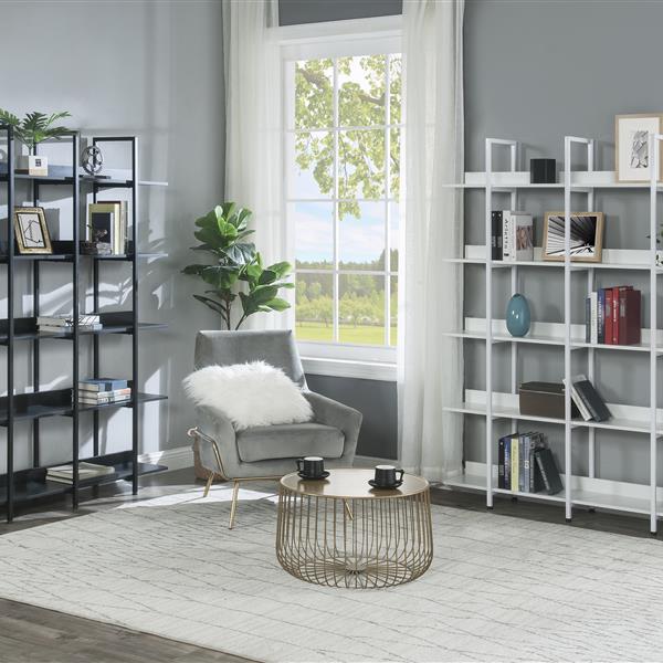 [VIDEO] 5 Tier Bookcase Home Office Open Bookshelf, Vintage Industrial Style Shelf with Metal Frame, MDF Board