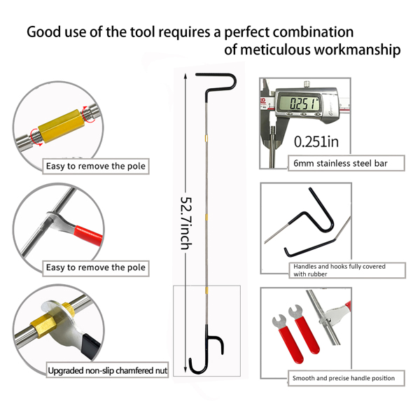 53 inch long distance tool outdoor steel wheel puller truck 5th push puller 1 piece, garage door puller