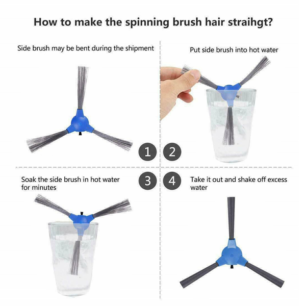 适用Eufy RoboVac 11S/30/30C/15C/12/35C/11S Max/15C Max/30C Max扫地机侧刷 1pc（周末不发货）（tk,temu下自提）-3