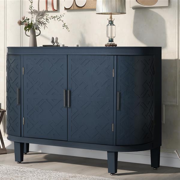 Accent Storage Cabinet Sideboard Wooden Cabinet with Antique Pattern Doors for Hallway, Entryway, Living Room