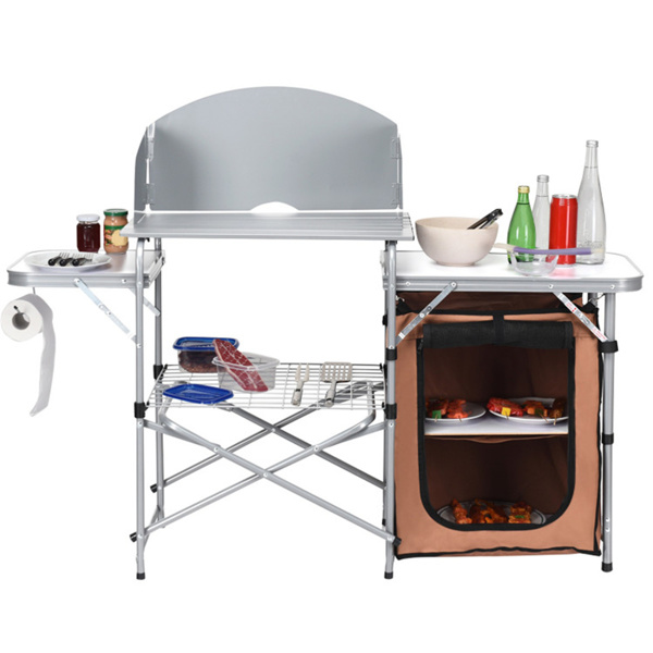 Foldable Camping Kitchen with Windscreen Bag