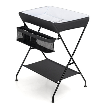 Black Baby Storage Foldable Diaper Changing Table