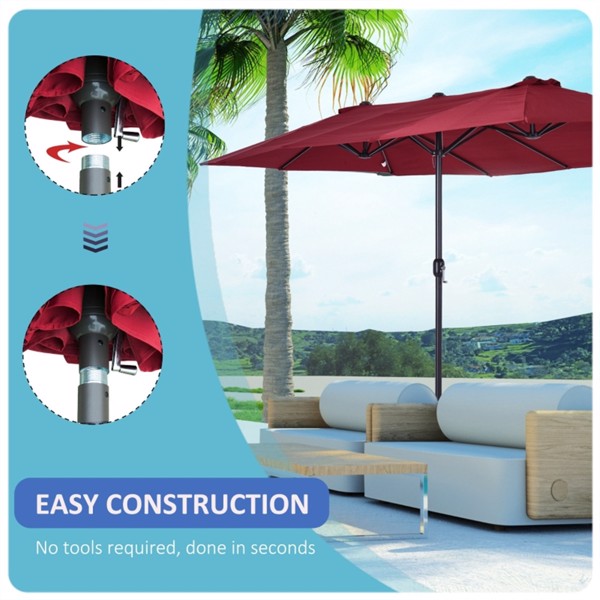 Outdoor beach umbrella/Double-Sided Market Umbrella  ( Amazon Shipping)（Prohibited by WalMart）