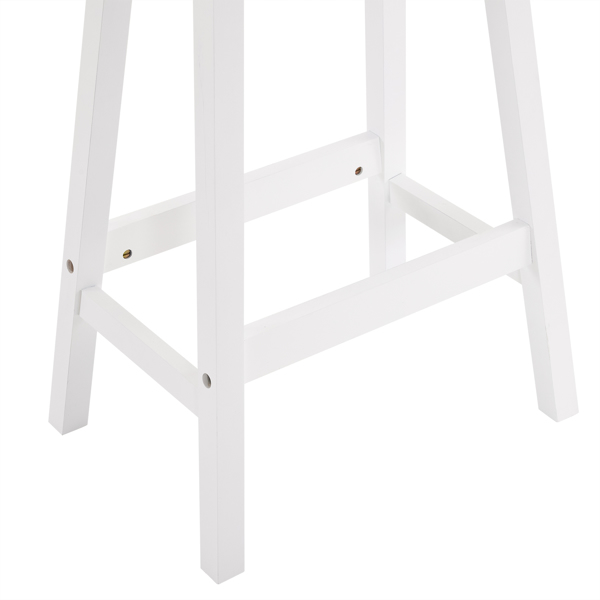 2pcs Pine Wood Saddle Seat Bar Stool White