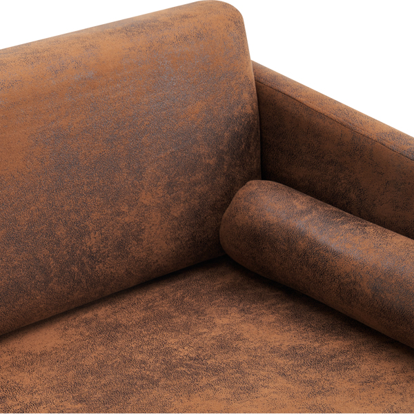 97*71*74cm 1.5 Seats Hot Stamping Cloth Surrounding Chair With Pillow Indoor Circle Chair Dark Brown