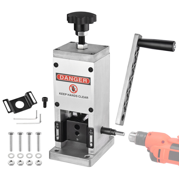 Manual Wire Stripping Machine, Spare panel offered to fit 1/16" to 1" wire, Visible Stripping Depth Reference, Manual & Drill-driven Stripping ( No shipments on weekends)