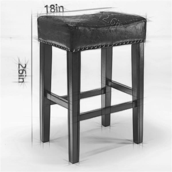 Furniture,Counter Height 26" Bar Stools for Kitchen Counter Backless  Faux Leather Stools Farmhouse Island Chairs (26 Inch, Gray, Set of 2)