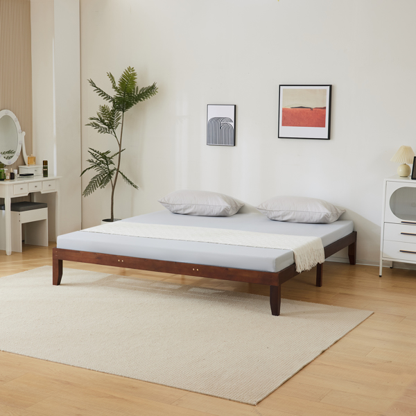 Basic bed frame brown King 206*192*30.5cm wooden bed