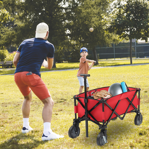 Collapsible Outdoor Wagon Red