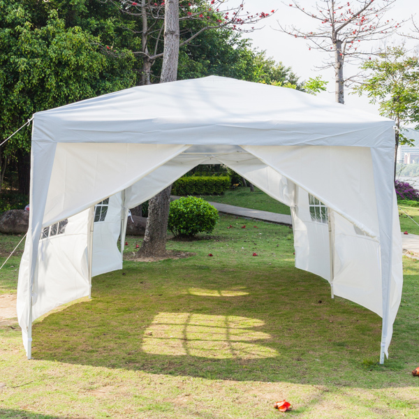 3 x 6m Four Windows Practical Waterproof Folding Tent White